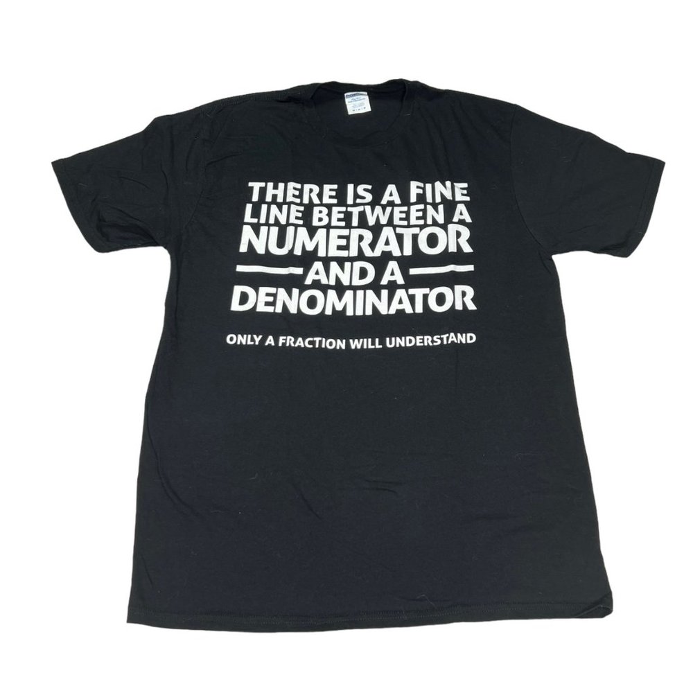 Port & Company Shirt Unisex Medium Black White Math Humor Short Sleeve Crewneck